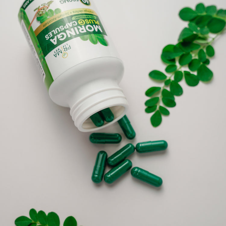 Moringa with sodium ascorbate - Moringa Plus C 20% OFF Malungay capsules anti stress hero shot