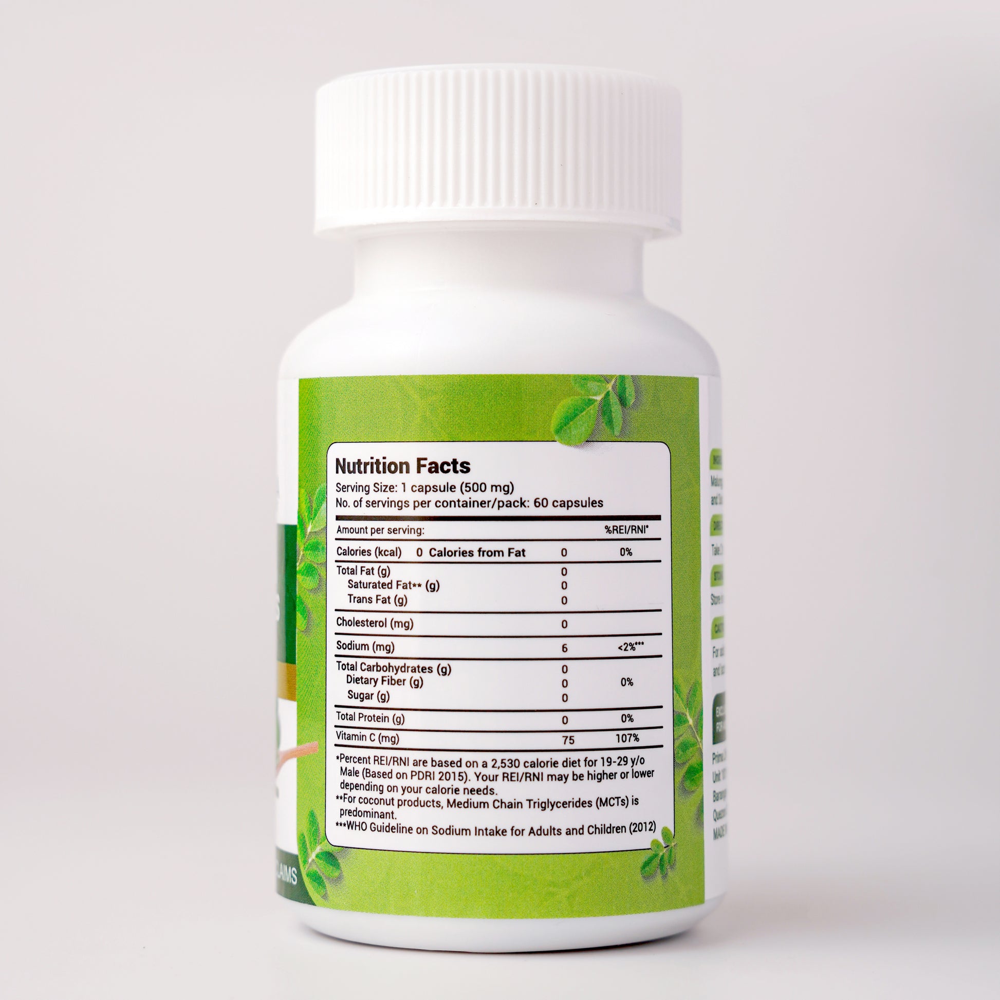 Moringa with sodium ascorbate - Moringa Plus C 20% OFF Malungay capsules anti stress details