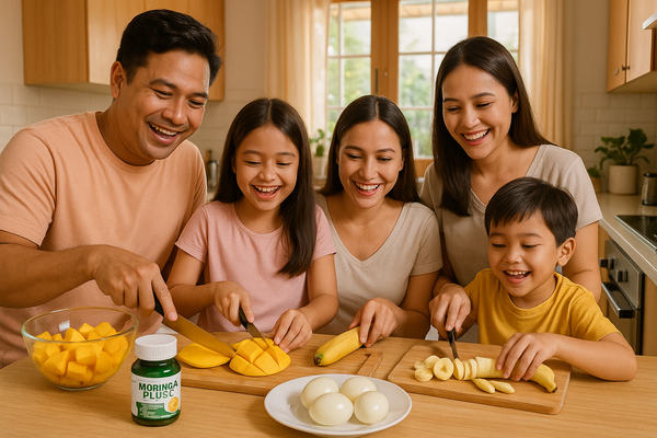 Family sharing a meal